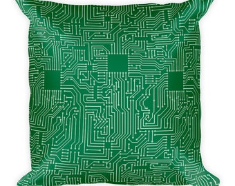 Circuitry Spun Polyester Throw Pillow