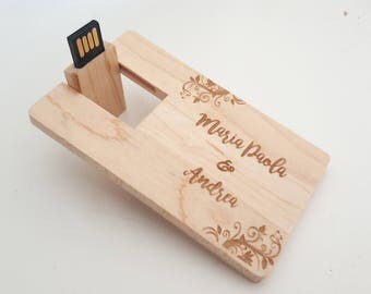 Personalized USB Drive Wood, USB 16 GB 2.0, Custom usb Drive, Personalized Flash Drive, Wood Flash Drive, custom gift, customized