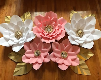 Set of 5 Paper Flower Decor-Nursery, Party's, Wedding, Babyshower