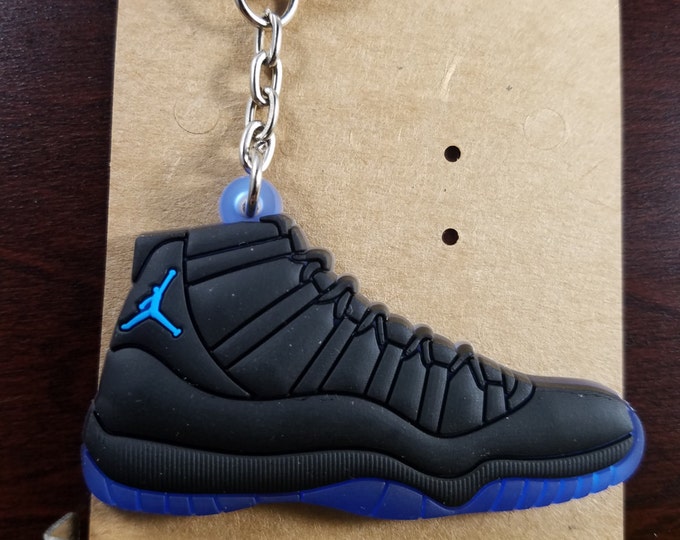 Jordan Black Blue Shoe Keychains