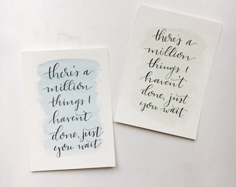 Million Things I Haven't Done // Handlettered "Alexander Hamilton" Lyrics with Watercolor // Hamilton the Musical