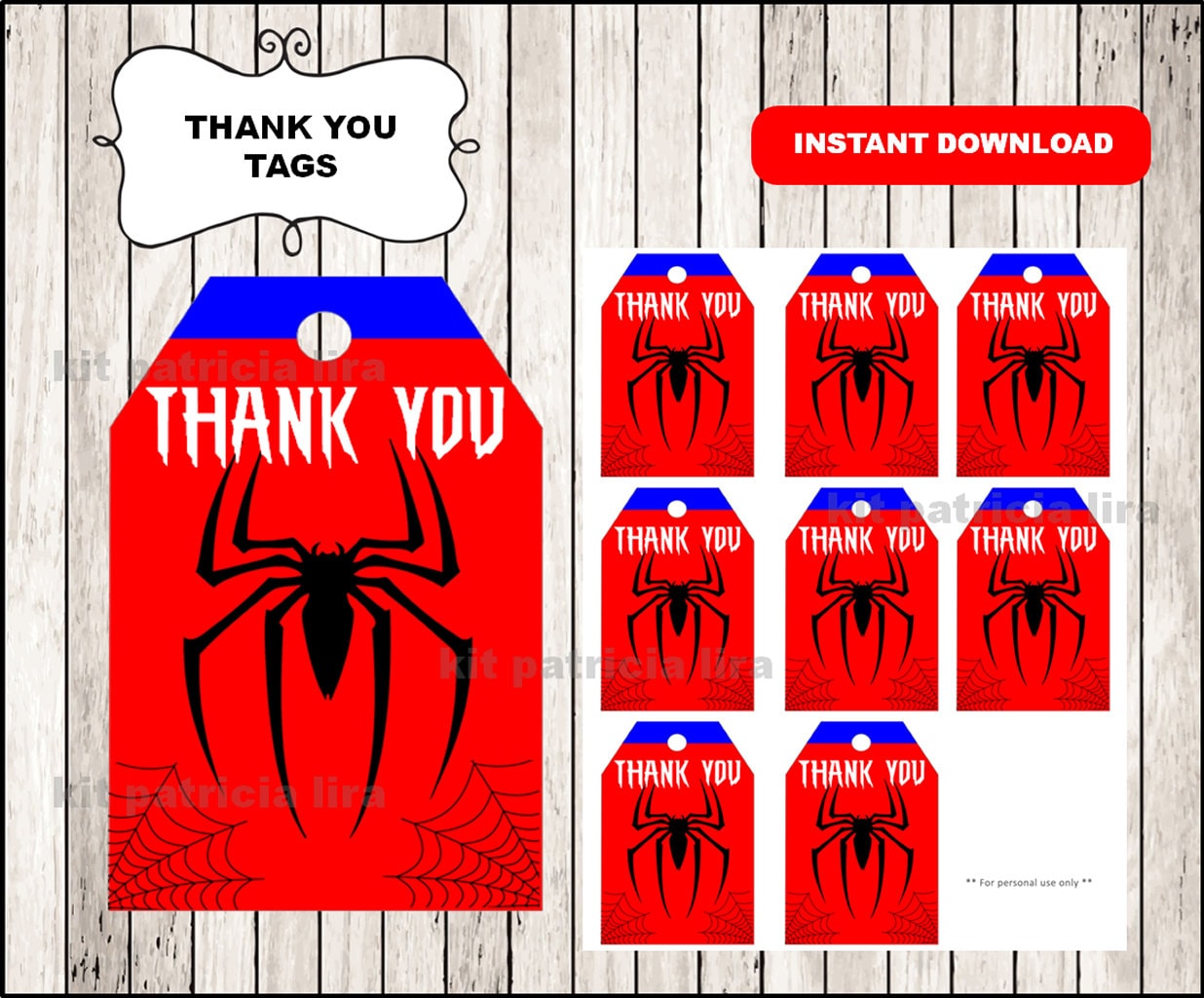 Spiderman logo Thank you Tags instant download Spiderman