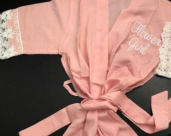 Flower girl robe , mommy and me , toddler robe , kid robes, robes for girls, getting ready robes, mini me