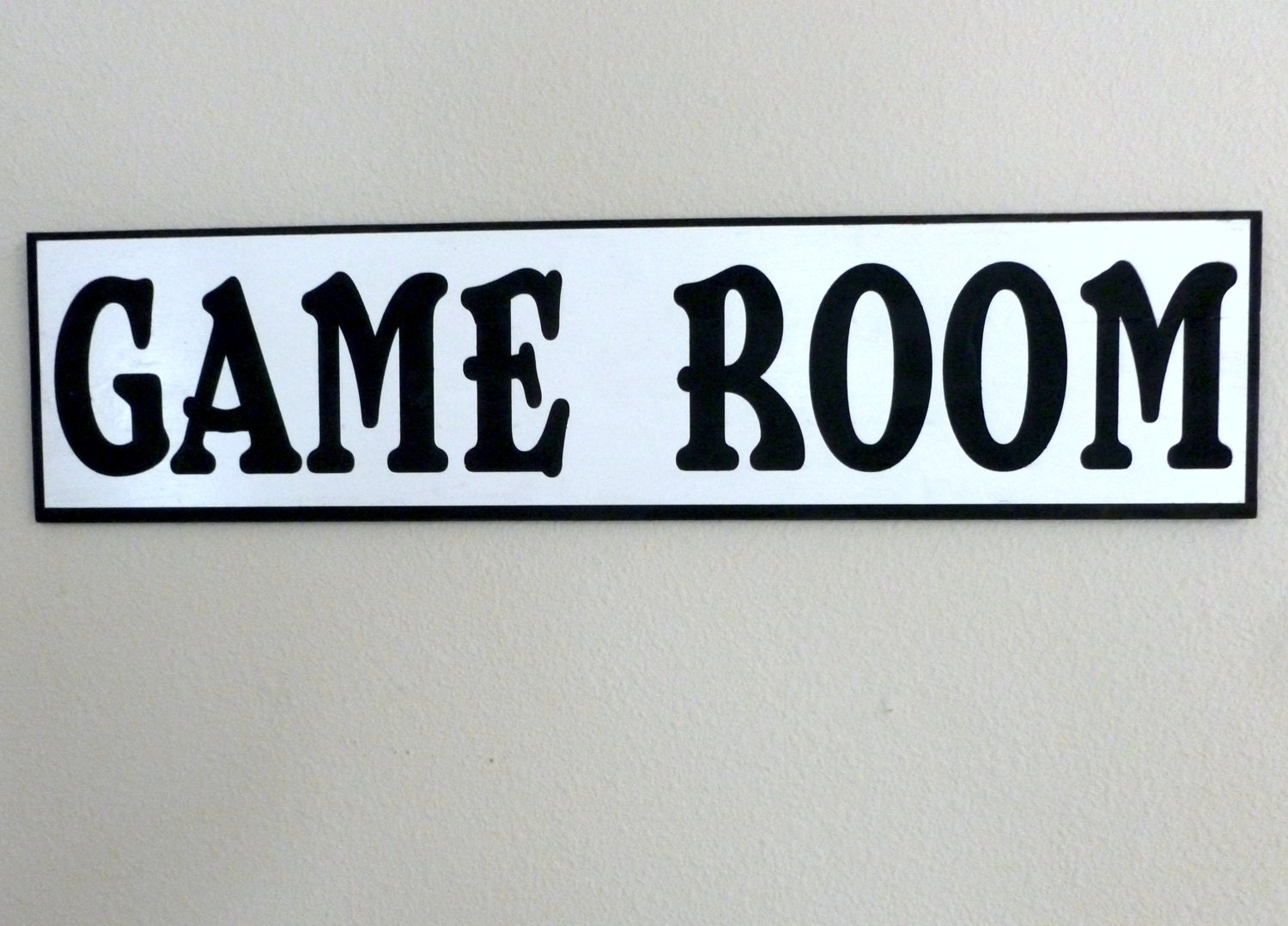 Laser engraved Black and white Game Room hand painted sign