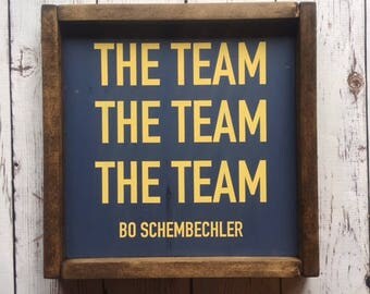 The Team (University of Michigan) | Wood Sign | Painted Wood Sign | Stained Wood Sign | Home Decor | Wall Decor | Home