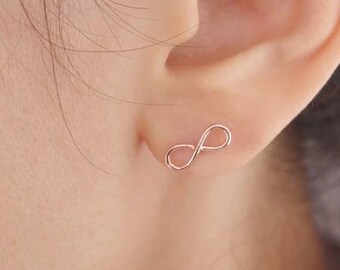 Earrings chic infinity-plate rose gold