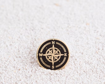 Compass Enamel Pin - Black