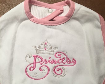 Items Similar To Pink Princess Bib On Etsy