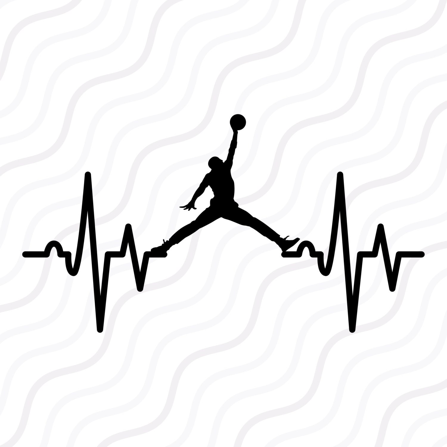 Michael Jordan Heartbeat SVG Basketball Heartbeat SVG Cut