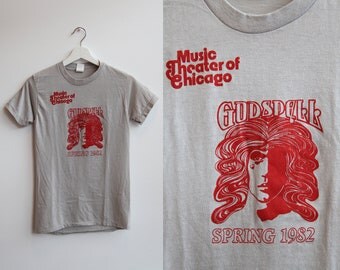 Vtg 80s Godspell Musical Graphic T-shirt sz XS/S