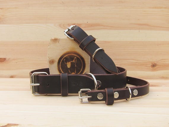 Brown Leather Dog Collar - Colorful Collars for Small and Large Dogs - Gift for Dog Lovers - Italian Handcrafted Pet Supplies - YupCollars