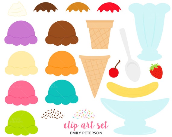 Build Your Own Ice Cream Sundae Cute Clipart Clip Art