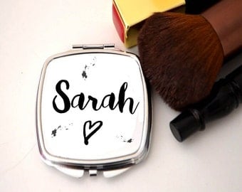 Compact mirror, personalised, name mirror, bridesmaid gift,