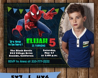 Spiderman invitation spiderman birthday invitation spider man marvel avengers superhero party invite birth card printable supplies svg boy