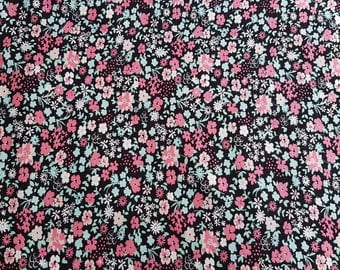 Knit jersey floral fabric -sewing, dressmaking, birthday, gift for mum, kids summer dress, tops, leggings -UK seller