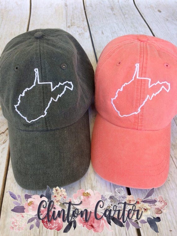 State Outline Cap West Virginia ANY STATE Monogram Ball