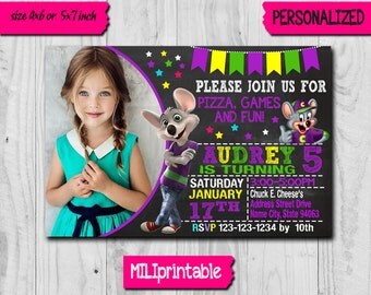 Chuck E Cheese Invitation / Chuck E Cheese Birthday Invitation / Chuck E Cheese Party / Chuck E Chesee Birthday / Chuck E Chesee Invite