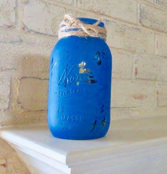 Items similar to Painted Mason Jars, Farmhouse Shabby Chic Home Decor