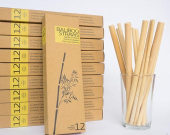 10 Packs of 12 Reusables straws. Handmade in Bali with 100% natural Bamboo. Great for Shops, gifts and more. Washable, reusable and organic.