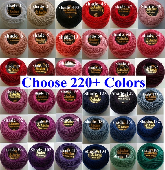 1 ANCHOR Pearl Cotton Crochet Embroidery Thread Ball Balls JP