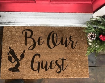 Front Doormat ( Be our Guest) beauty and beast door mat