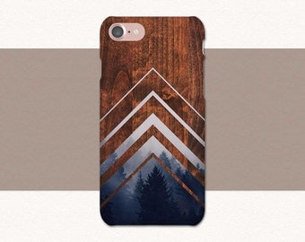 Chevrons Wood Forest Trees Phone Case iPhone 6 Case, 7 6s Plus 5, Samsung Galaxy S7, S6 S5, Edge, Note, Lg G5, LG G6 Nature, Blue, Stripes