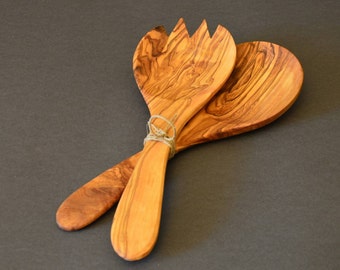 OliveWood Handmade Salad server.