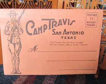 World War I Accordion Fold Postcards from Camp Travis Texas