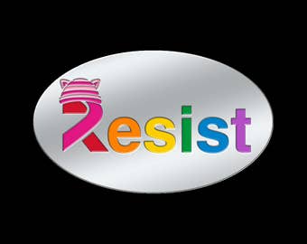 Resist Trump Women's March "PussyHat" Lapel Pin. March on Washington, NotMyPresident, #Resist, Protest