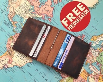 Personalized Leather Wallet Custom Engraved Leather Money Clip Slim Wallet Monogram Wallet 3rd Anniversary Gift for Dad Groomsmen gift
