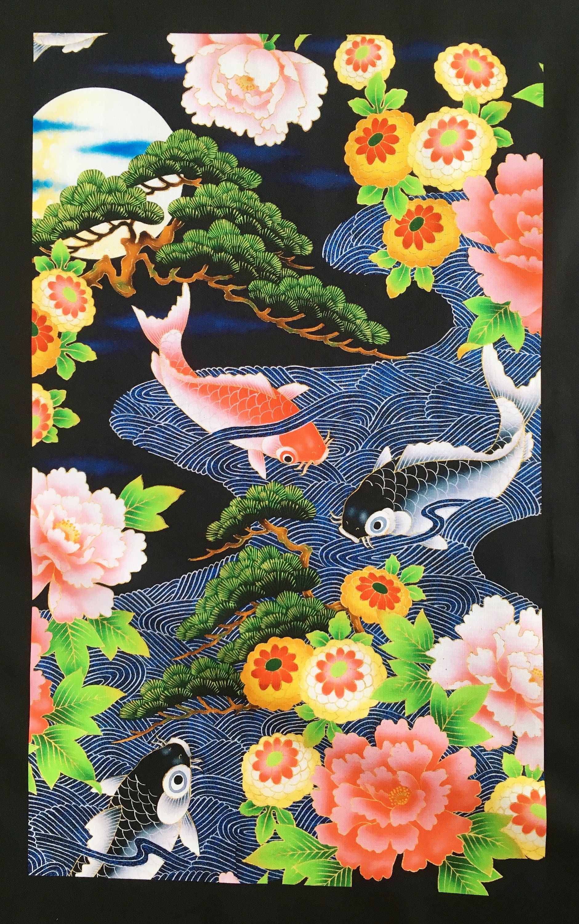 Japanese fabric panels - quilting panels - oriental fabric - Japanese ...