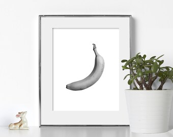 Digital Download Printable Art Banana Malibu Tiki Foodie Artsy Photography Design Yellow Chef Art Creative Office West Coast Grid Trendy