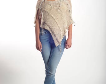 Women ponchos , crochet poncho , shawl ponchos cape, wool poncho,