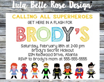 Superhero Invitation, Super Hero Invitation, Superhero Birthday Invitation, Superhero Party, Printable Invitation, Superhero Birthday