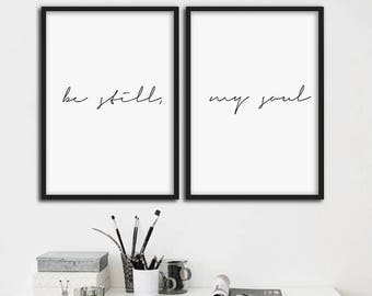 Be Still My Soul Poster, Be Still My Soul Print, Bedroom Prints, Minimal Print, Couple Print