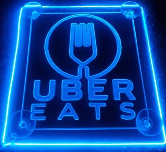 Uber EATS sign LED Car sign Acrylic engraving with AA