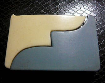1930's Art Deco Celluloid Belt Buckle 2" x 1 1/4"