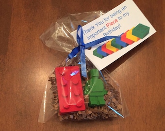 Lego Party Favors, Lego Birthday, Lego Batman, Lego Superhero, lego crayons