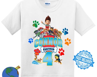 Paw Patrol Birthday Shirt, Family shirt. Custom personalized shirts for all family