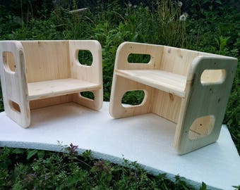 Montessori Inspired Cube Chair - Wood Chair - Kids Chair