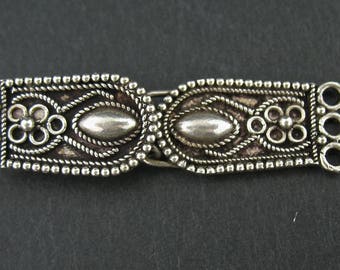 Sterling Silver Multi Strand Hook Clasp, Triple Strand Clasp, Jewelry Supplies, Textured Silver Necklace Clasp, Destash Jewelry Findings