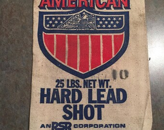 Bullet Bag, All American 25lb Hard Lead Shot Rustic Canvas Bag #10, Ammonition