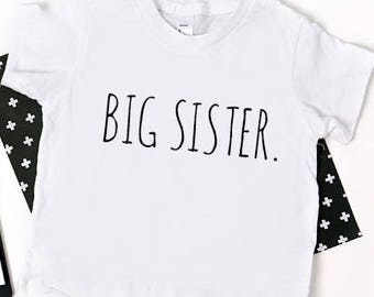 Big Sister Shirt; simple big sister shirt; new baby announcement; pregnancy announcement; family shirts; big sister tshirt; big sister tee