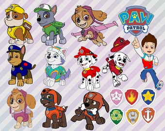 Paw Patrol Svg, Paw Patrol Clip art, Comic svg, Cartoon clipart png, Paw patrol cut files for silhouette or cricut, Paw patrol png, eps file