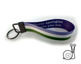 Genderqueer and Non-Binary Flag - LGBT Pride Wristlet Keychain - Key Fob - Key Chain - Gender Queer - Gender-queer