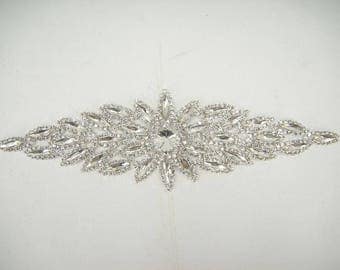 Crystal Applique, Rhinestone Applique, Wedding Applique, Bridal Applique, Applique, Beaded Rhinestones, Swarovski Applique