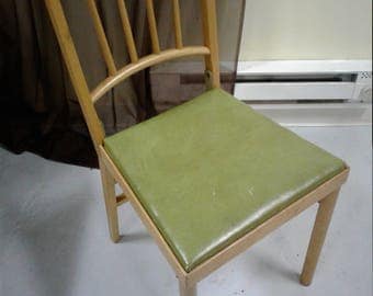 Vintage all original wood folding chair with vinyle seat