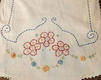 Embroidered floral table runner