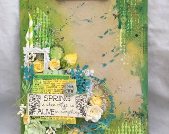 altered mixed media clipboard