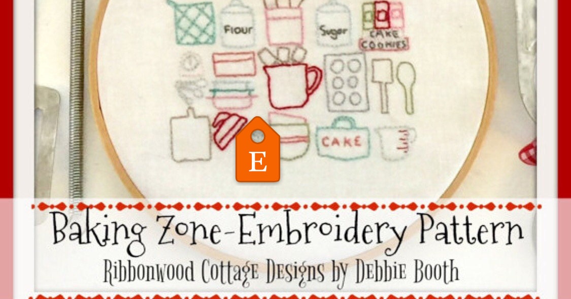 Baking Zone Embroidery Pattern PDF Instant Download Hoop Art